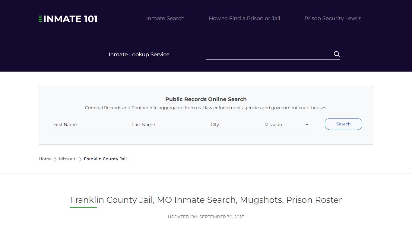 Franklin County Jail, MO Inmate Search, Mugshots, Prison Roster
